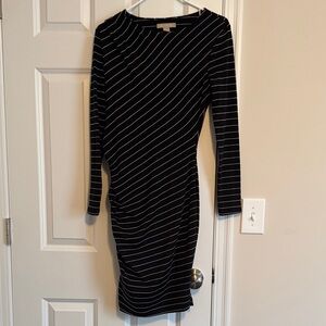 Banana Republic Black and White Long Sleeve Dress